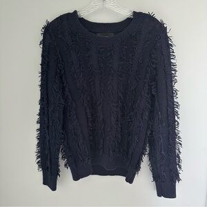 Banana Republic Limited Edition Navy Blue Fringe all over sweater